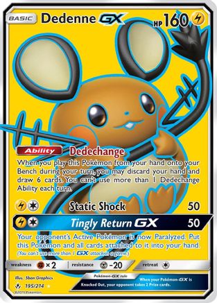 Dedenne GX (Full Art)  - Holofoil SM  Unbroken Bonds - Ultra Rare