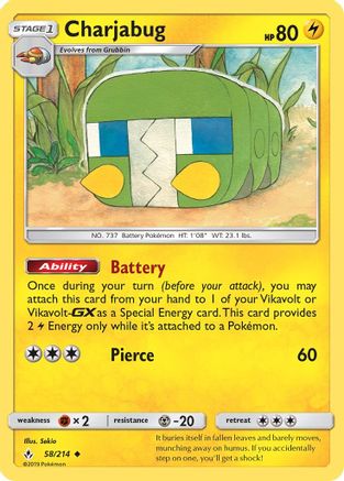 Charjabug/214  SM  Unbroken Bonds - Uncommon