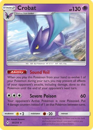 Crobat 066  - Reverse Holofoil SM  Unbroken Bonds - Holo Rare