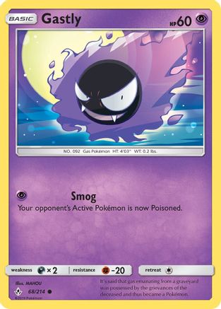 Gastly (68) (68) 068  - Reverse Holofoil SM  Unbroken Bonds - Common