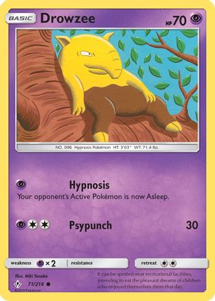 Drowzee 071  - Reverse Holofoil SM  Unbroken Bonds - Common