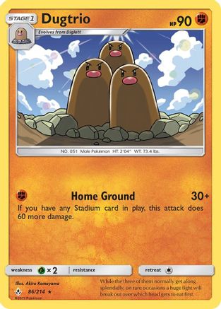 Dugtrio  SM  Unbroken Bonds - Rare