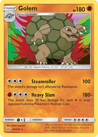 Golem 089  - Holofoil SM  Unbroken Bonds - Holo Rare