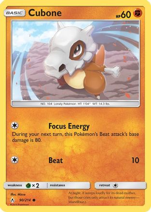 Cubone 090  SM  Unbroken Bonds - Common