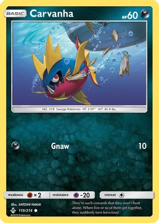Carvanha  - Reverse Holofoil SM  Unbroken Bonds - Common