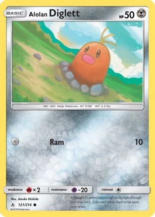 Alolan Diglett 121  SM  Unbroken Bonds - Common