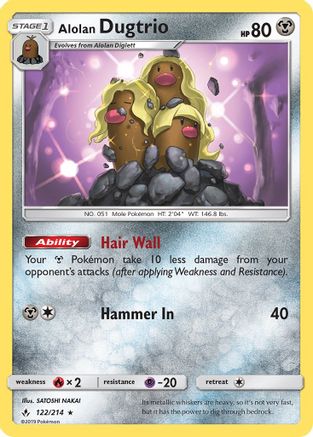 Alolan Dugtrio 122  SM  Unbroken Bonds - Rare