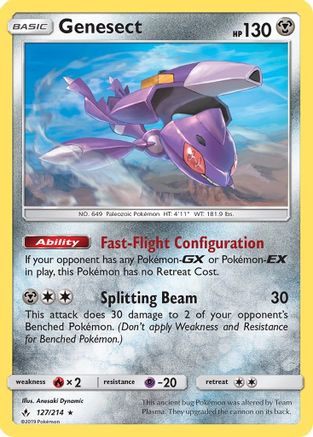 Genesect/214  - Reverse Holofoil SM  Unbroken Bonds - Rare