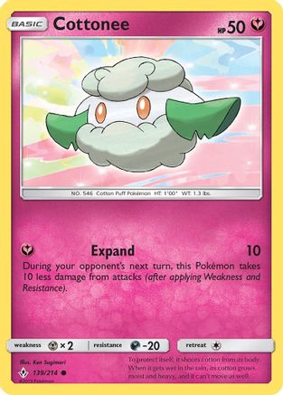 Cottonee 139  - Reverse Holofoil SM  Unbroken Bonds - Common