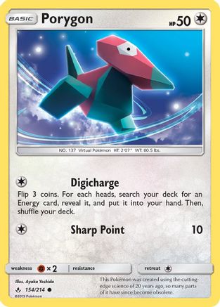 Porygon (154) (154) 154/214  SM  Unbroken Bonds - Common