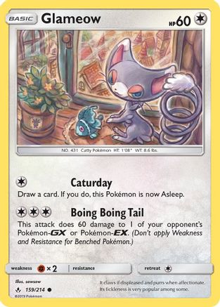 Glameow 159  SM  Unbroken Bonds - Common