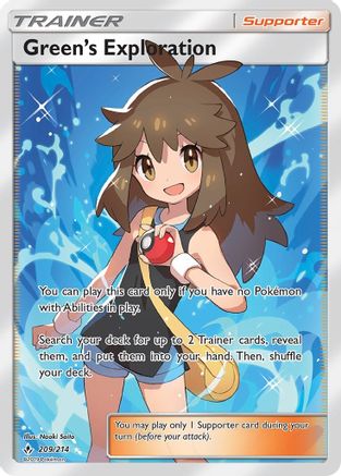 Green's Exploration (Full Art)  - Holofoil SM  Unbroken Bonds - Ultra Rare