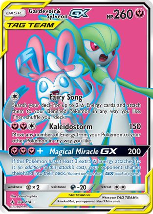 Gardevoir & Sylveon GX (204) (Full Art)/214  - Holofoil SM  Unbroken Bonds - Ultra Rare
