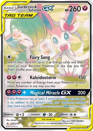 Gardevoir & Sylveon GX (205) (Alternate Full Art)  - Holofoil SM  Unbroken Bonds - Ultra Rare
