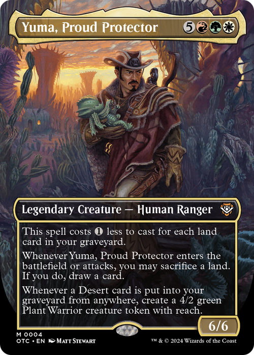 Yuma, Proud Protector (Borderless) (OTC-004) - Outlaws of Thunder Junction Commander Foil
