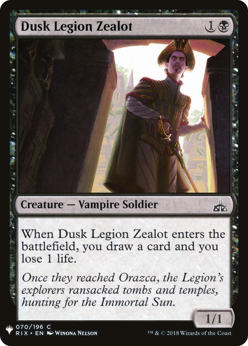 Dusk Legion Zealot (LIST-RIX-70) - The List