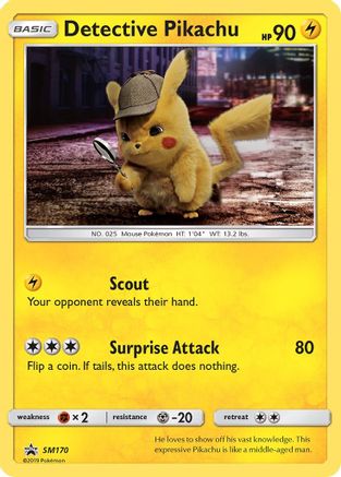 Detective Pikachu - SM170  - Holofoil SM Promos - Promo