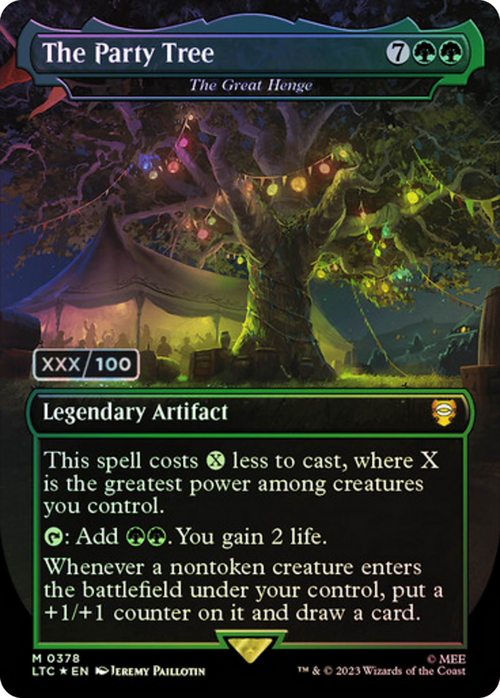 The Party Tree - The Great Henge (Serial Numbered) (LTC-378) - Tales of Middle-earth Commander / The Party Tree (Borderless) Foil