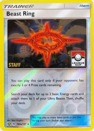 Beast Ring - 102a/131 (League Cup) [Staff]/131  - Reverse Holofoil League & Championship Cards - Promo