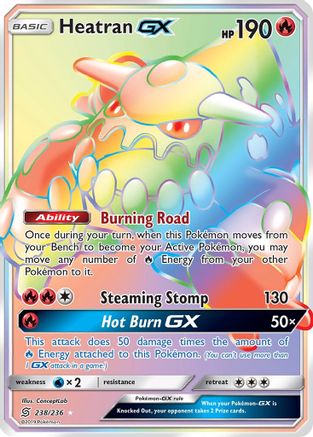 Heatran GX (Secret)  - Holofoil SM  Unified Minds - Secret Rare