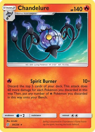 Chandelure/236  - Holofoil SM  Unified Minds - Holo Rare