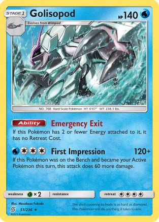 Golisopod/236  - Reverse Holofoil SM  Unified Minds - Holo Rare