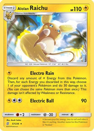 Alolan Raichu 057  - Holofoil SM  Unified Minds - Holo Rare