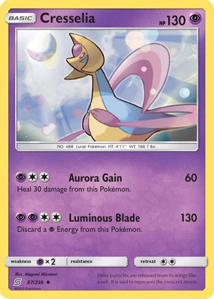 Cresselia 087  - Reverse Holofoil SM  Unified Minds - Uncommon