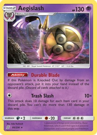 Aegislash  - Reverse Holofoil SM  Unified Minds - Holo Rare