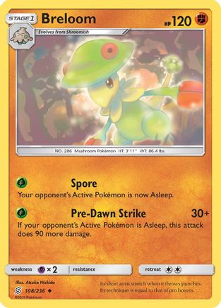 Breloom 108  - Reverse Holofoil SM  Unified Minds - Uncommon
