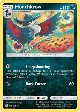 Honchkrow 130  - Reverse Holofoil SM  Unified Minds - Rare