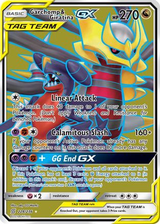 Garchomp & Giratina GX (Full Art)  - Holofoil SM  Unified Minds - Ultra Rare