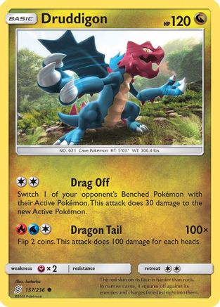 Druddigon 157/236  - Reverse Holofoil SM  Unified Minds - Common