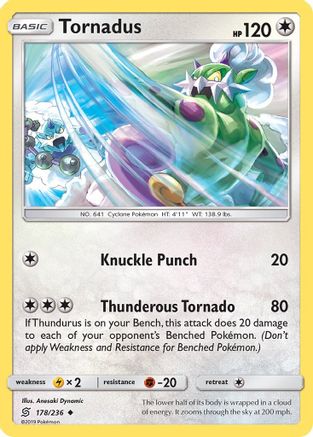Tornadus/236  - Reverse Holofoil SM  Unified Minds - Uncommon
