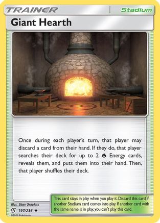 Giant Hearth 197  - Reverse Holofoil SM  Unified Minds - Uncommon
