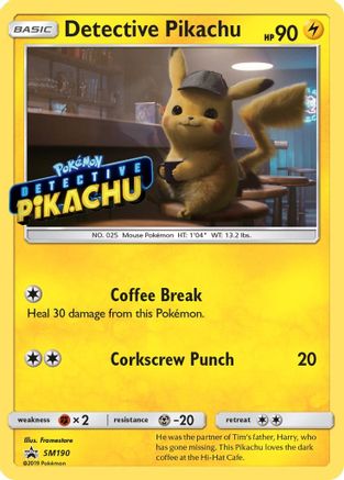 Detective Pikachu (Stamped) SM190  - Holofoil SM Promos - Promo