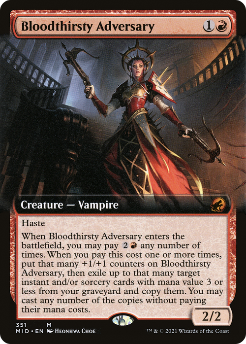 Bloodthirsty Adversary (Extended Art) (MID-351) - Innistrad: Midnight Hunt: (Extended Art)