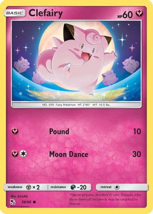 Clefairy (39) (39) 039  - Reverse Holofoil Hidden Fates - Common