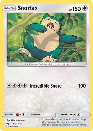 Snorlax 050/68  Hidden Fates - Rare