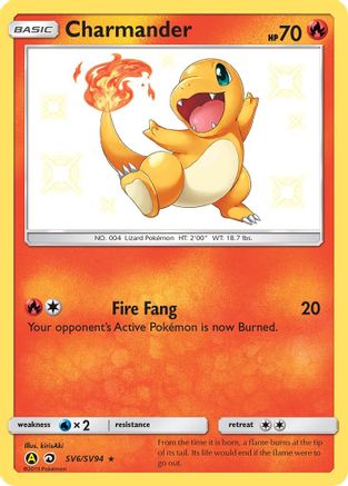 Charmander SV6  - Holofoil Hidden Fates Shiny Vault - Shiny Holo Rare
