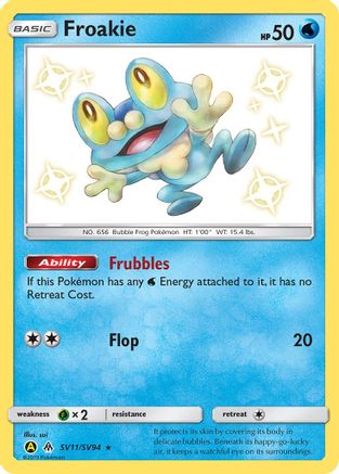 Froakie SV11  - Holofoil Hidden Fates Shiny Vault - Shiny Holo Rare
