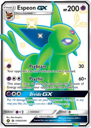 Espeon GX  - Holofoil Hidden Fates Shiny Vault - Shiny Holo Rare