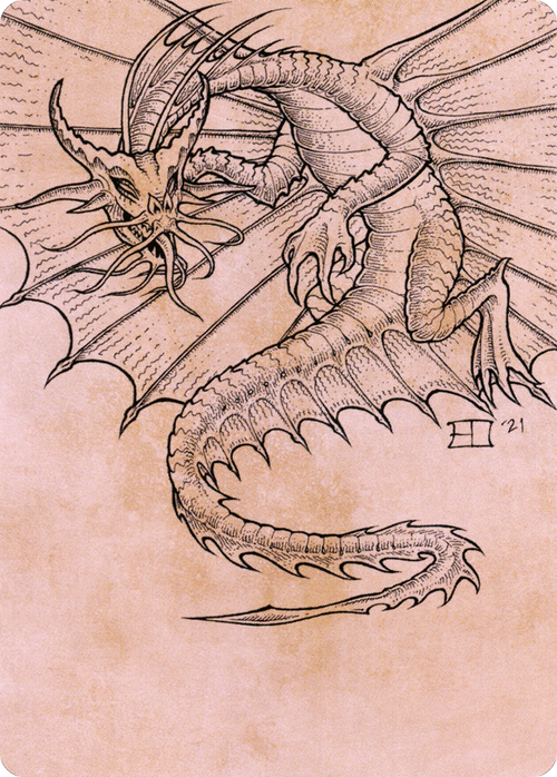 Ancient Gold Dragon // Ancient Gold Dragon (ACLB-044) - Battle for Baldur's Gate Art Series (Borderless) Foil