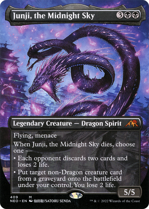 Junji, the Midnight Sky (Borderless) (NEO-409) - Kamigawa: Neon Dynasty