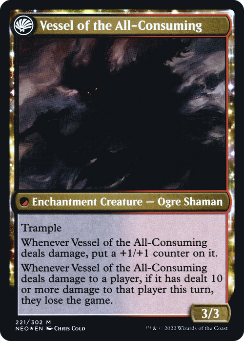 Hidetsugu Consumes All (PRE-221) - Kamigawa: Neon Dynasty Promos: (fandfc, enchantment) Foil
