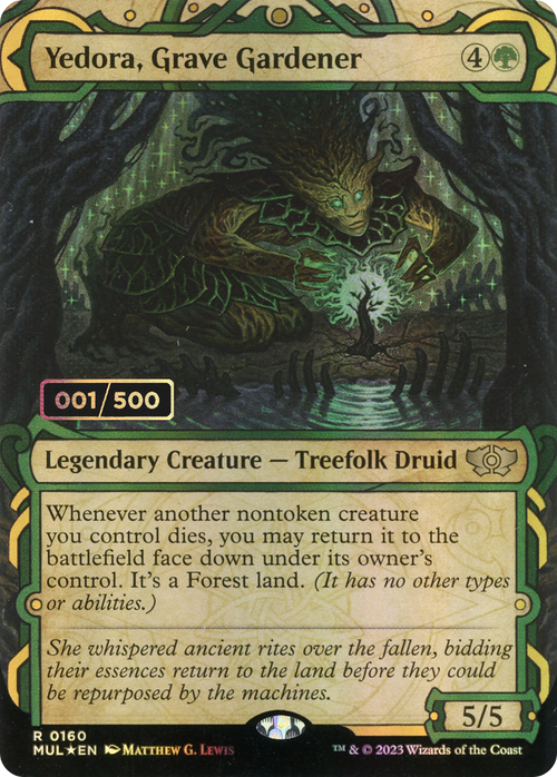 Yedora, Grave Gardener (Serial Numbered) (MUL-160) - Multiverse Legends: (Showcase) (Borderless) Foil