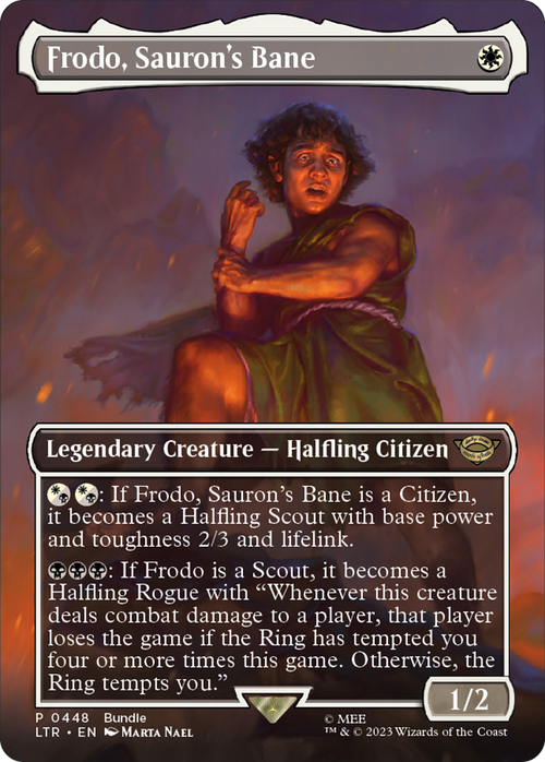 Frodo, Sauron's Bane (Borderless) (LTR Bundle) (UMP-448) - Unique and Miscellaneous Promos Foil