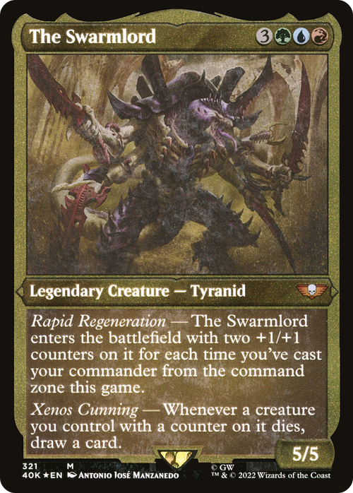 The Swarmlord (Display Commander) (Foil Etched) - Thick Stock (40K-321) - Warhammer 40,000 Commander Foil