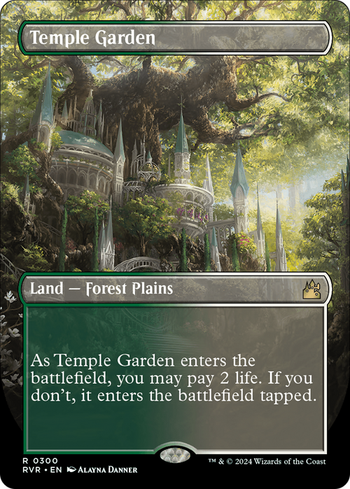 Temple Garden (Borderless) (RVR-300) - Ravnica Remastered