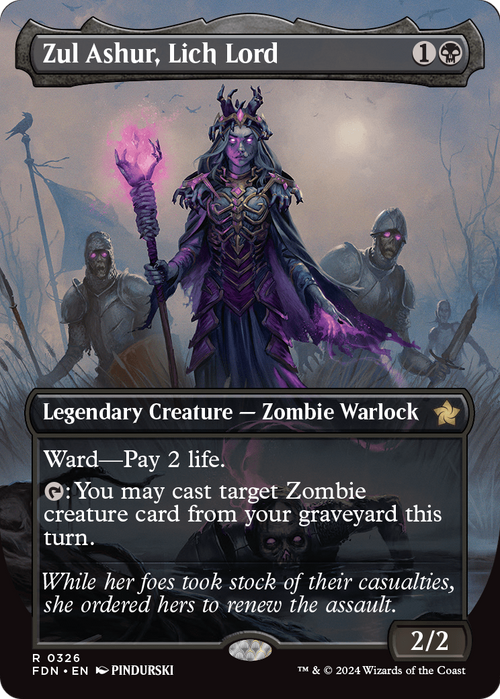 Zul Ashur, Lich Lord (Borderless) (FDN-326) - Foundations Foil